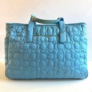 COACH VINTAGE Signature Quilted Diaper Bag, Blue, Shoulder Bag
